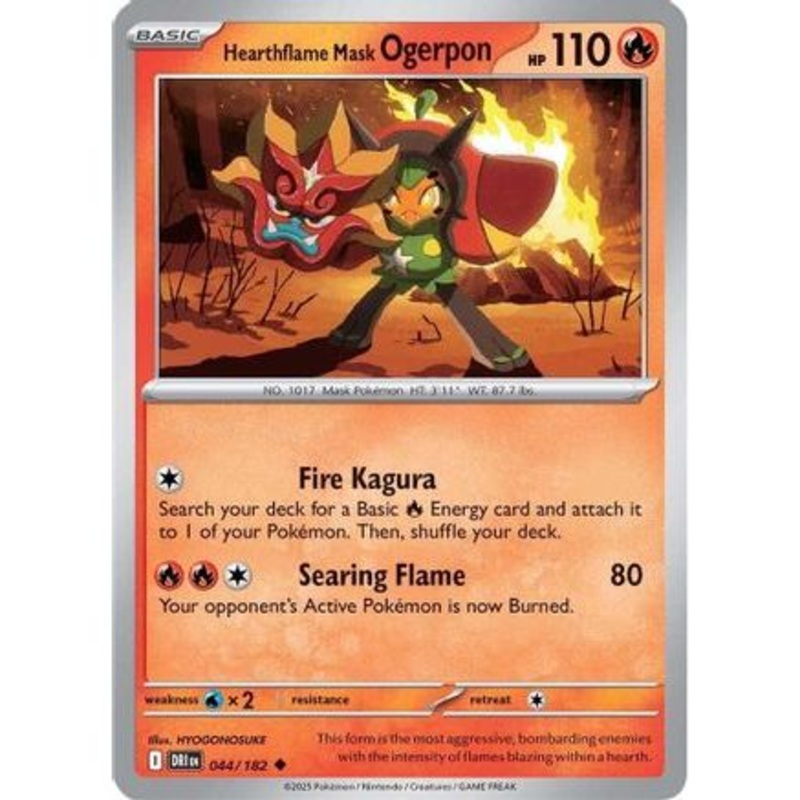 Hearthflame Mask Ogerpon 44 - SV10 Destined Rivals Reverse Holofoil