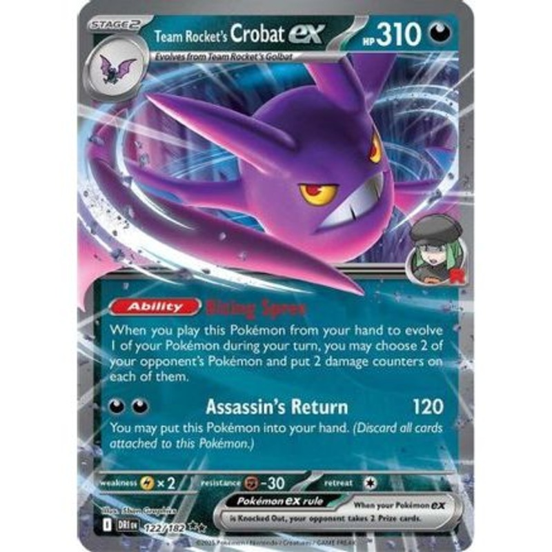 Team Rocket's Crobat ex - 122/182 122 - SV10 Destined Rivals Holofoil