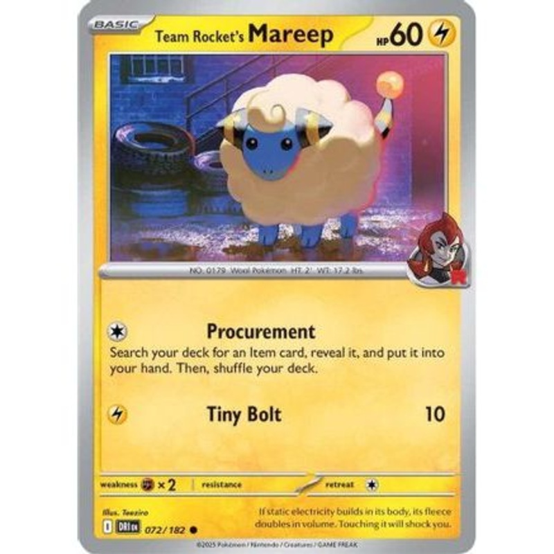 Team Rocket's Mareep 72 - SV10 Destined Rivals Reverse Holofoil
