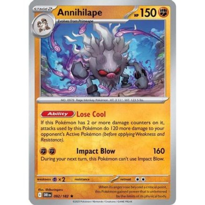 Annihilape 92 - SV10 Destined Rivals Reverse Holofoil