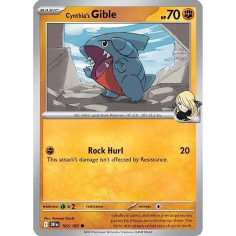 Cynthia's Gible 102 - SV10 Destined Rivals