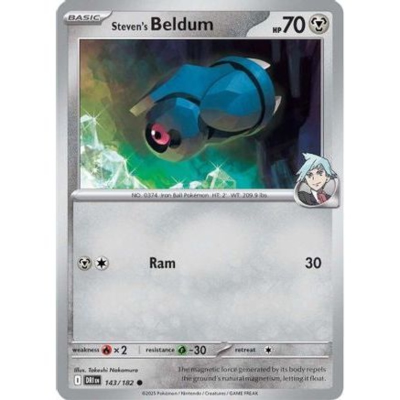 Steven's Beldum 143 - SV10 Destined Rivals Reverse Holofoil
