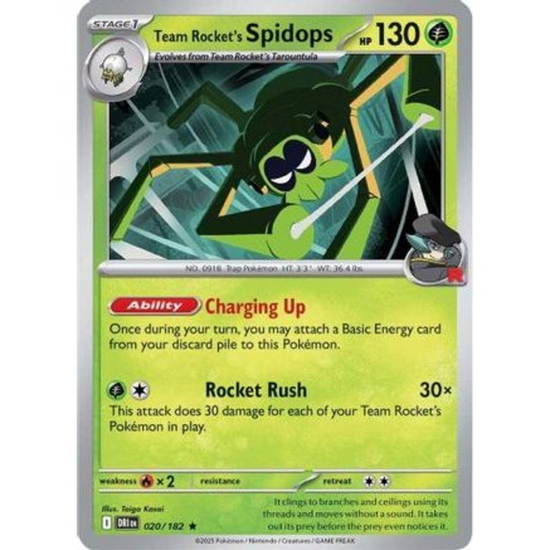 Team Rocket's Spidops - 020/182 20 - SV10 Destined Rivals Reverse Holofoil