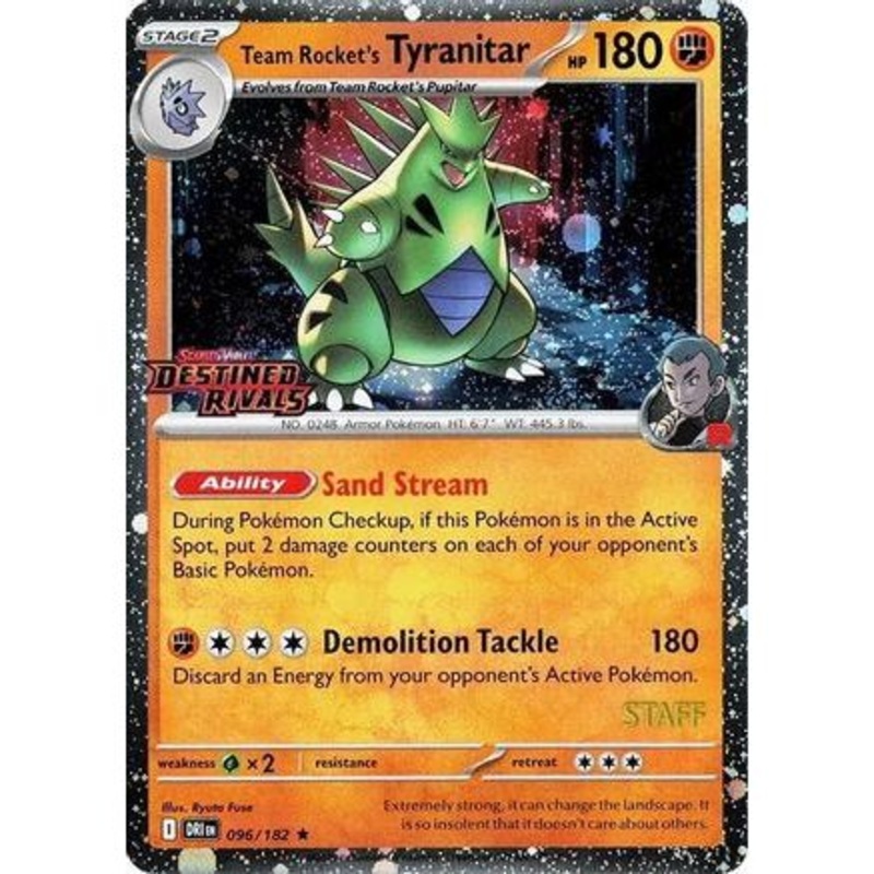 Team Rocket's Tyranitar (Prerelease Staff) 96 - SV10 Destined Rivals Holofoil