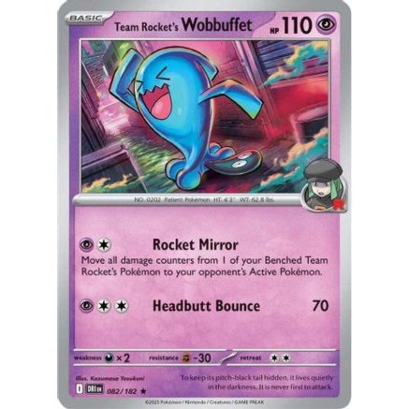Team Rocket's Wobbuffet 82 - SV10 Destined Rivals Reverse Holofoil
