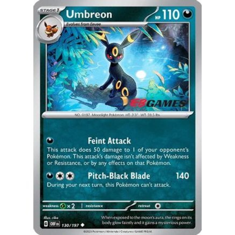 Umbreon - 130/197 (EBGames Exclusive) 130 - Miscellaneous Cards & Products Reverse Holofoil