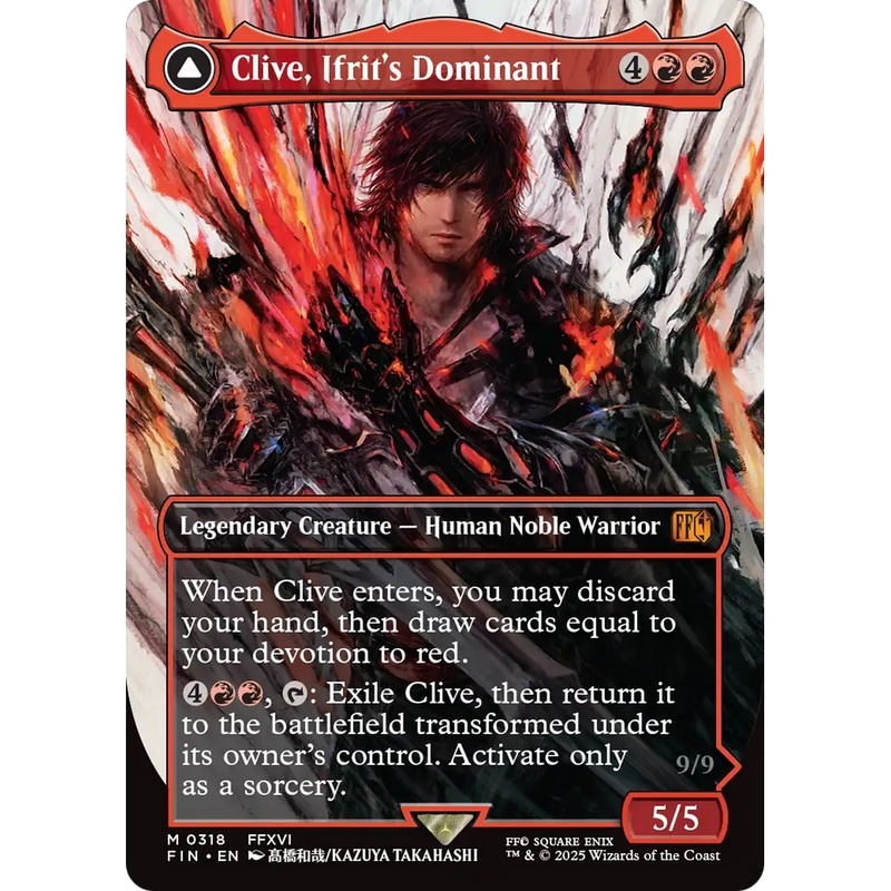 Clive, Ifrit's Dominant // Ifrit, Warden of Inferno (FIN-318) - FINAL FANTASY: (enchantment) (Borderless)