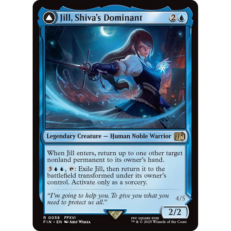 Jill, Shiva's Dominant // Shiva, Warden of Ice (FIN-058) - FINAL FANTASY: (enchantment) Foil