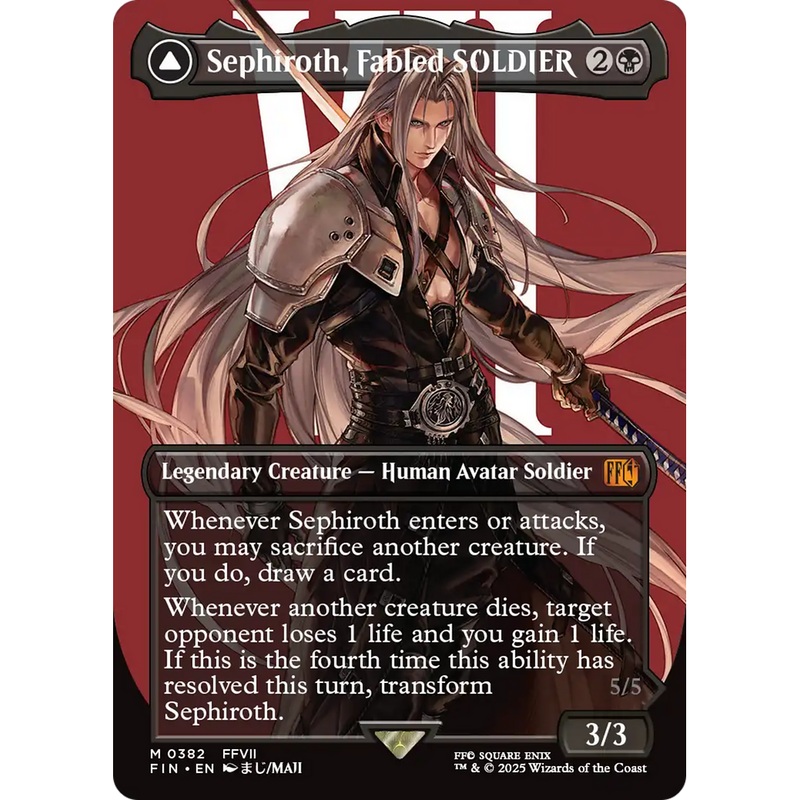 Sephiroth, Fabled SOLDIER (Borderless) (0382) (FIN-382) - FINAL FANTASY (Borderless) Foil