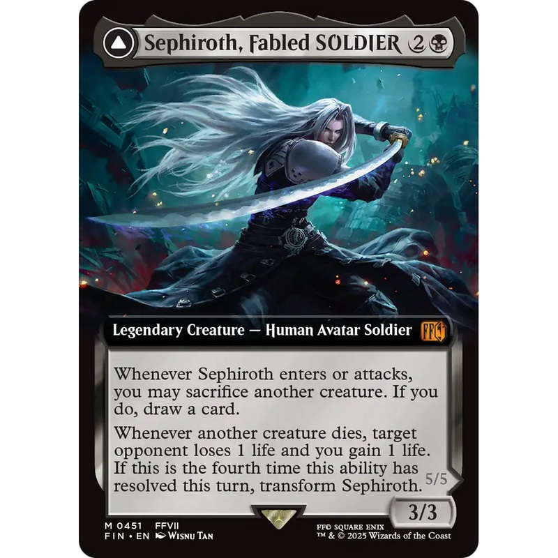 Sephiroth, Fabled SOLDIER // Sephiroth, One-Winged Angel (FIN-451) - FINAL FANTASY: (Extended Art) Foil
