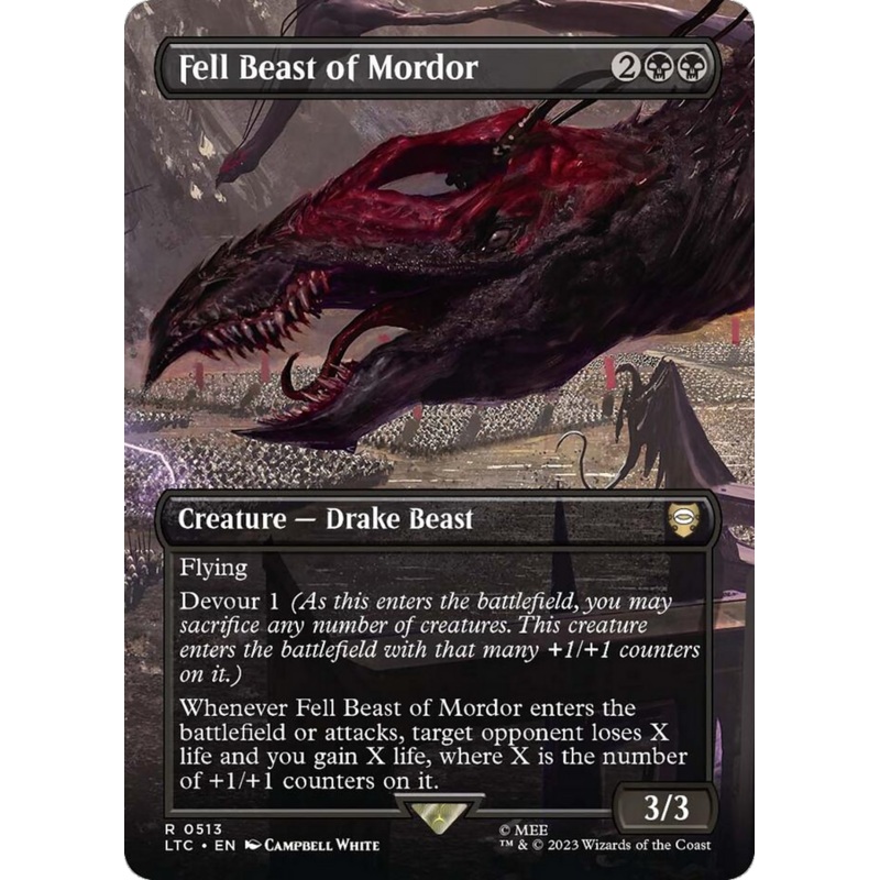 Fell Beast of Mordor (LTC-513) - Tales of Middle-earth Commander (Borderless) Foil