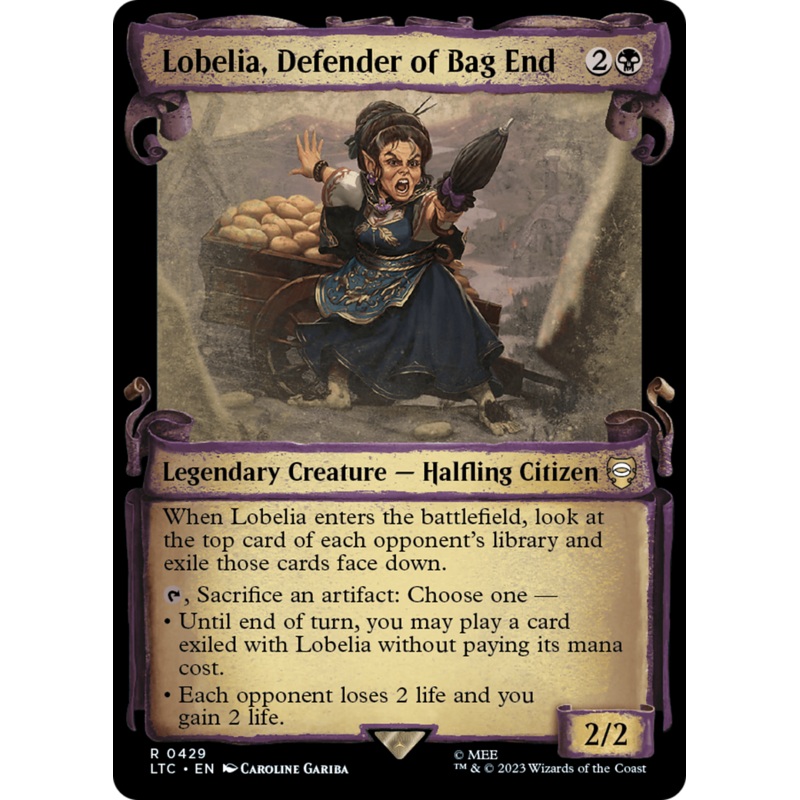 Lobelia, Defender of Bag End (LTC-429) - Tales of Middle-earth Commander: (Showcase) Foil