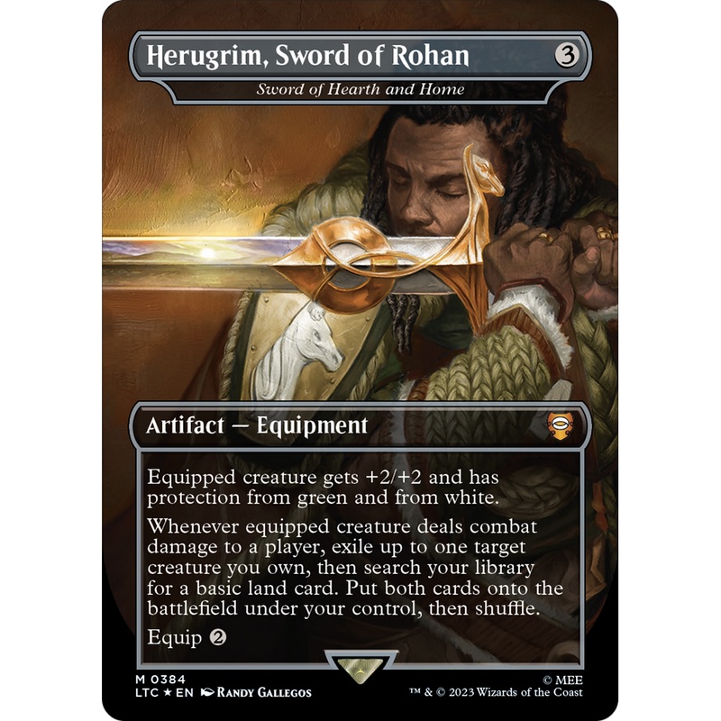 Sword of Hearth and Home (LTC-384) - Tales of Middle-earth Commander / Herugrim, Sword of Rohan (Borderless) Foil