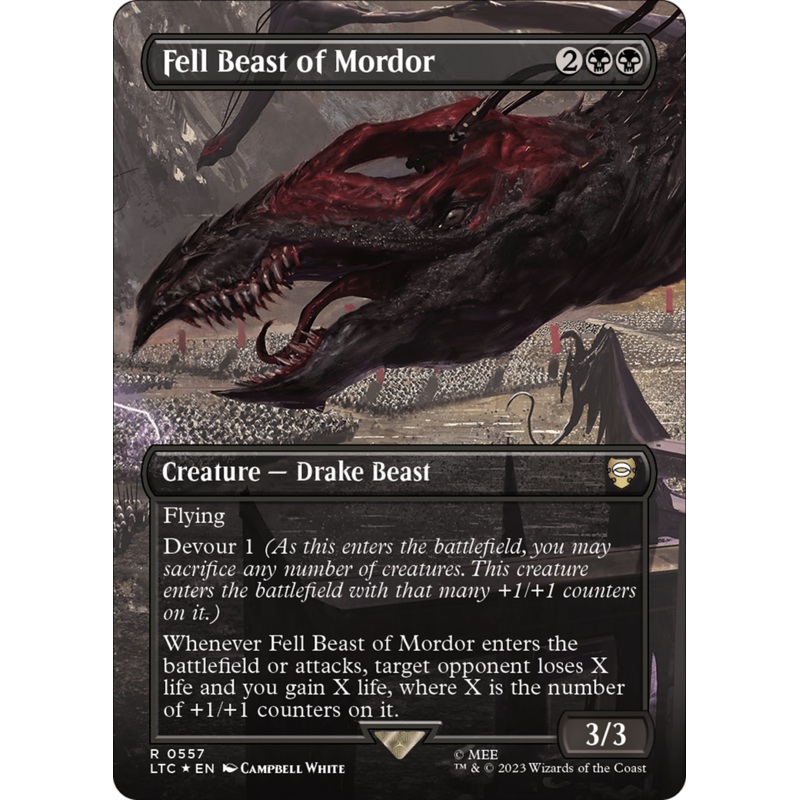 Fell Beast of Mordor (LTC-557) - Tales of Middle-earth Commander (Borderless) Foil