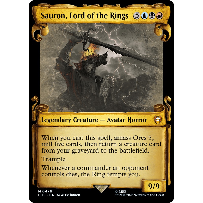 Sauron, Lord of the Rings (LTC-478) - Tales of Middle-earth Commander: (Showcase) Foil