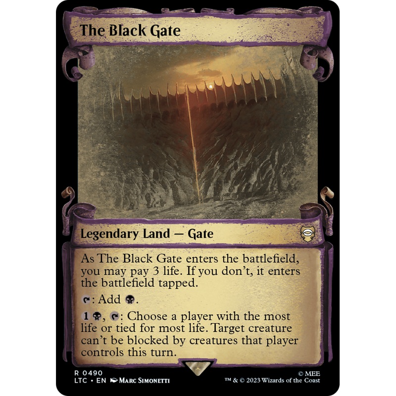 The Black Gate (LTC-490) - Tales of Middle-earth Commander: (Showcase) Foil