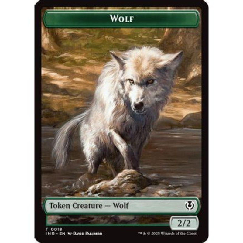 Wolf (0018) // Emblem - Arlinn, Embraces by the Moon Double-Sided Token (INR-18 // 23) - Innistrad Remastered
