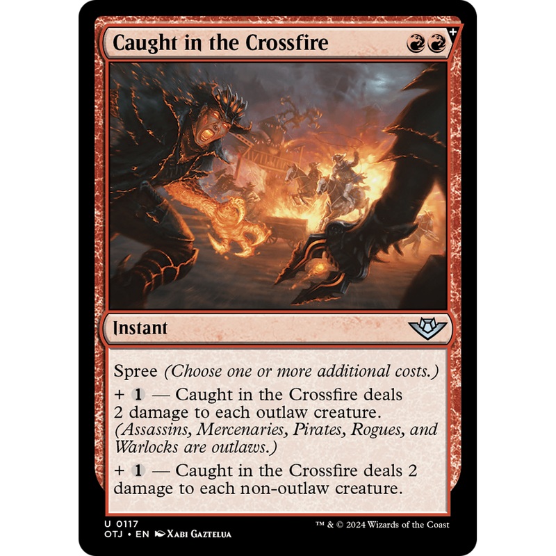 Caught in the Crossfire (OTJ-117) - Outlaws of Thunder Junction: (spree) Foil