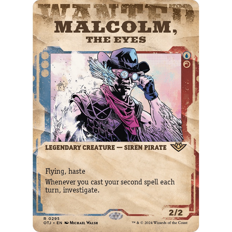 Malcolm, the Eyes (OTJ-295) - Outlaws of Thunder Junction: (Showcase) (Borderless)