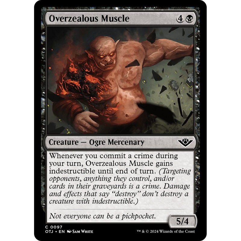 Overzealous Muscle (OTJ-097) - Outlaws of Thunder Junction Foil