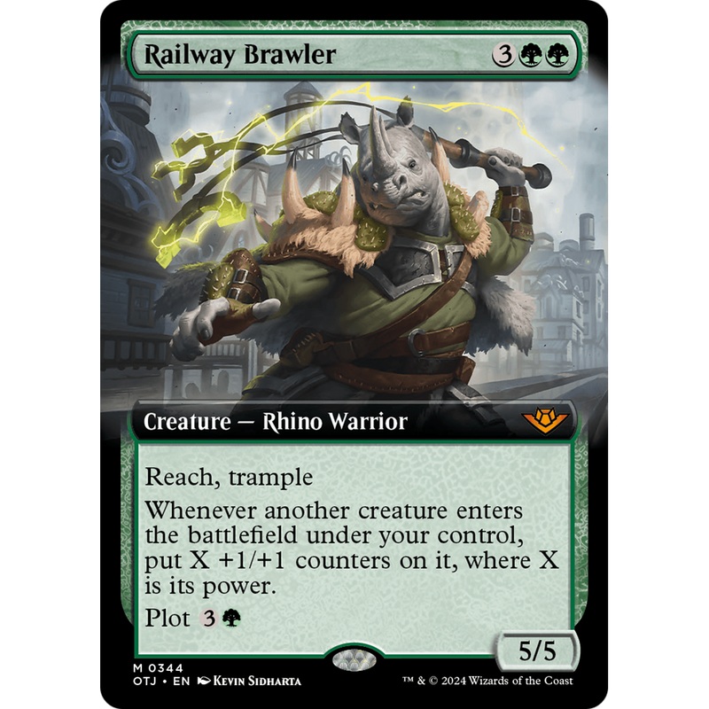 Railway Brawler (OTJ-344) - Outlaws of Thunder Junction: (Extended Art) Foil