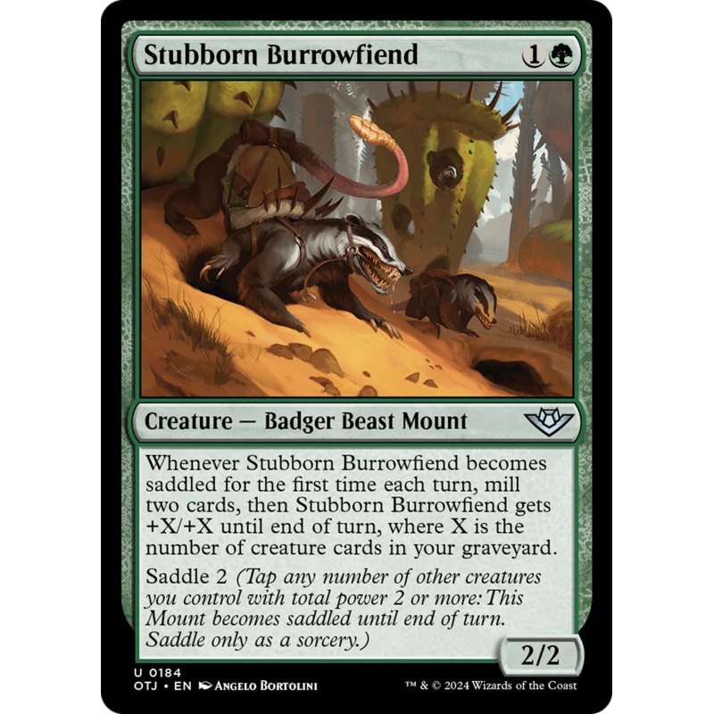 Stubborn Burrowfiend (OTJ-184) - Outlaws of Thunder Junction