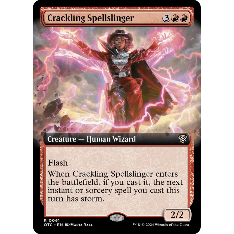 Crackling Spellslinger (OTC-061) - Outlaws of Thunder Junction Commander: (Extended Art)