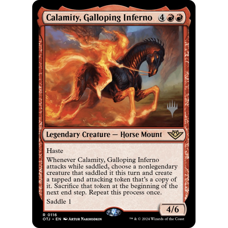 Calamity, Galloping Inferno (PPOTJ-116P) - Outlaws of Thunder Junction Promos Foil