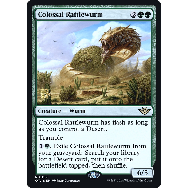 Colossal Rattlewurm (PRE-159S) - Outlaws of Thunder Junction Promos Foil