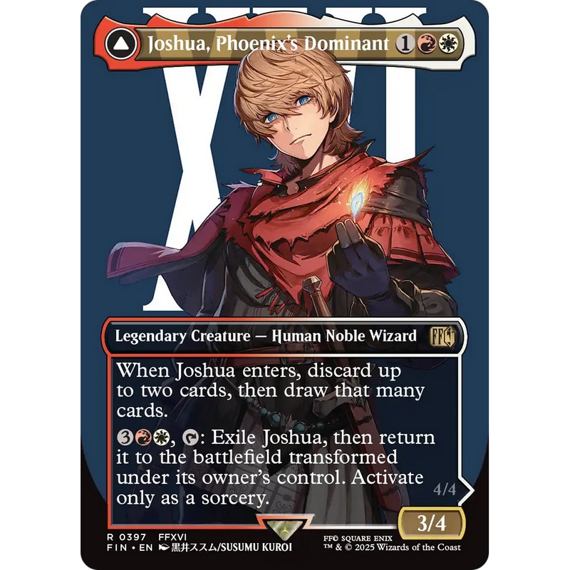 Joshua, Phoenix's Dominant // Phoenix, Warden of Fire (FIN-397) - FINAL FANTASY: (enchantment) (Borderless)