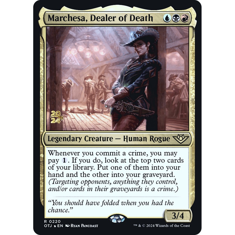 Marchesa, Dealer of Death (PRE-220S) - Outlaws of Thunder Junction Promos Foil