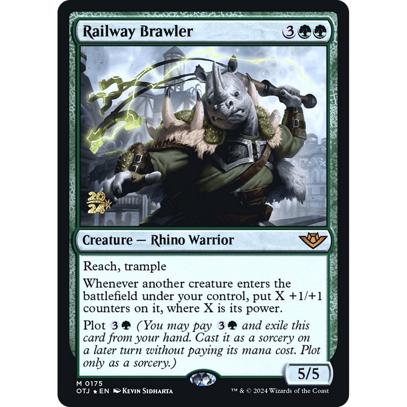 Railway Brawler (PRE-175S) - Outlaws of Thunder Junction Promos Foil
