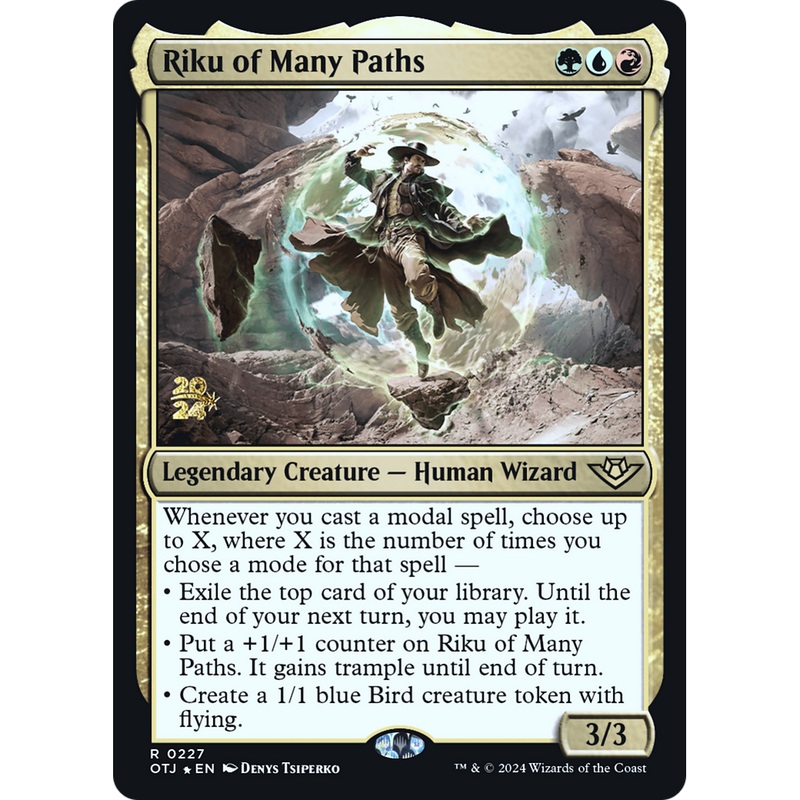 Riku of Many Paths (PRE-227S) - Outlaws of Thunder Junction Promos Foil
