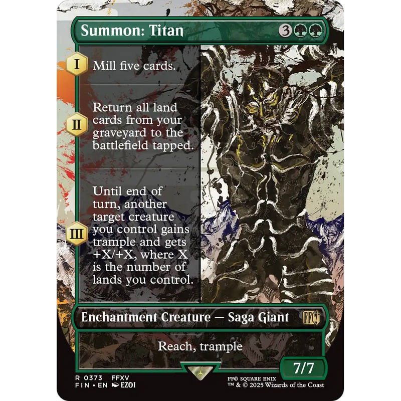Summon: Titan (FIN-373) - FINAL FANTASY: (enchantment) (Borderless)