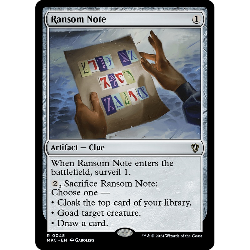 Ransom Note (MKC-045) - Murders at Karlov Manor Commander