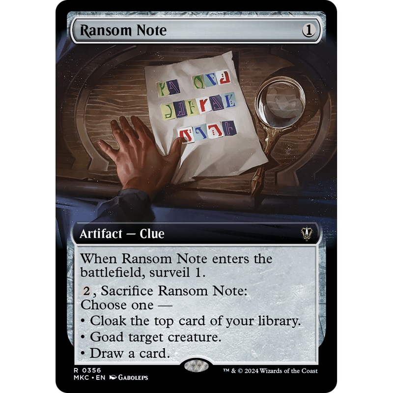 Ransom Note (MKC-356) - Murders at Karlov Manor Commander: (Extended Art)
