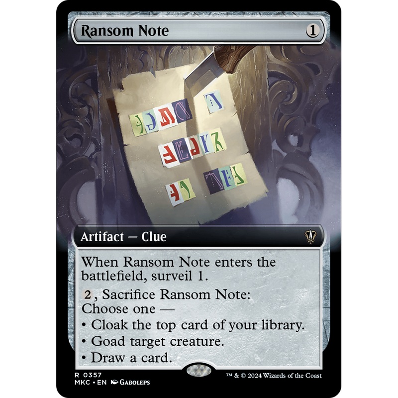 Ransom Note (MKC-357) - Murders at Karlov Manor Commander: (Extended Art)