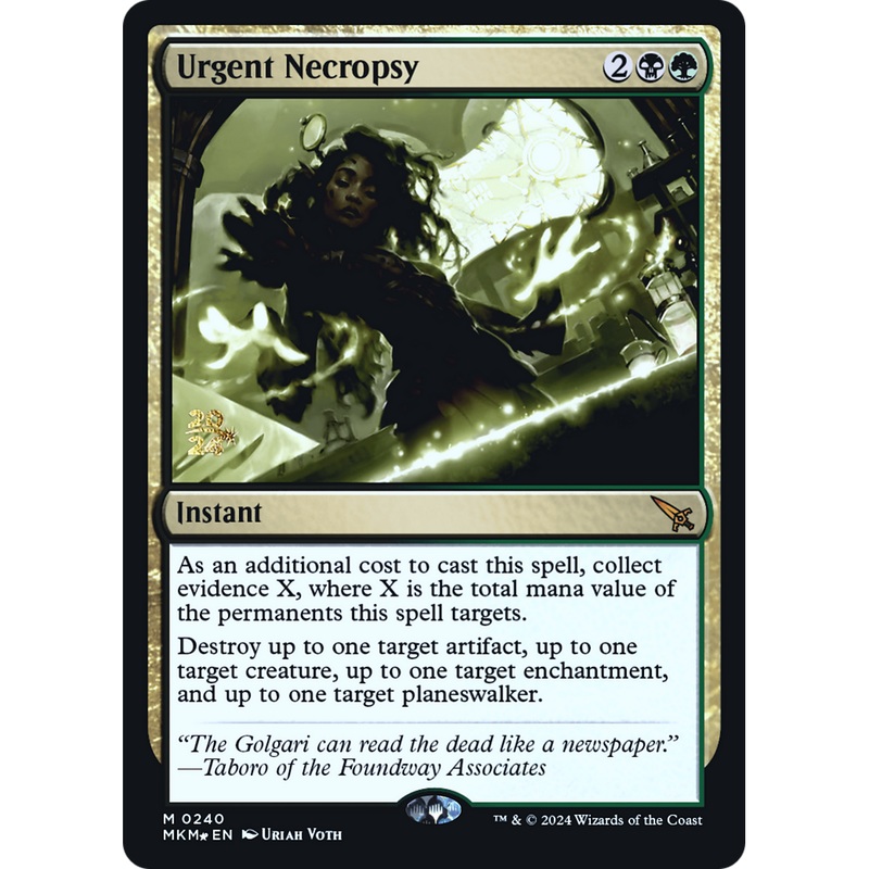 Urgent Necropsy (PRE-240S) - Murders at Karlov Manor Promos Foil