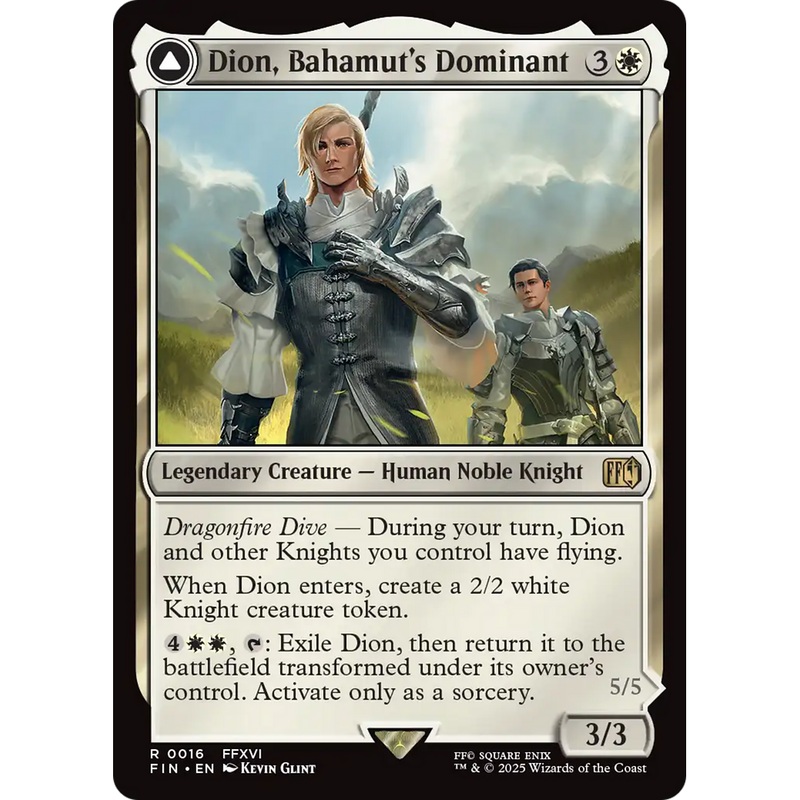 Dion, Bahamut's Dominant // Bahamut, Warden of Light (FIN-016) - FINAL FANTASY: (enchantment) Foil
