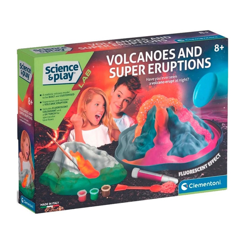 Kit de science de l'ruption volcanique Clementoni Glow